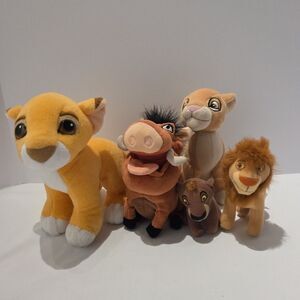 Lot Of 5 Lion King Simbas Pride Plush Stuffed Animals Nala Young Simba Adult...
